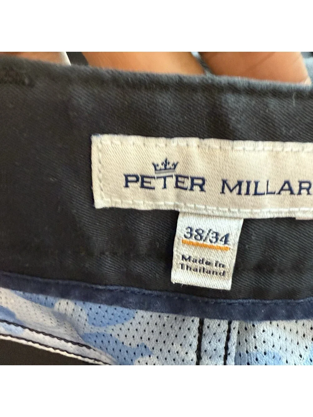 Peter Millar EB66 Pants Men 38x34 Cream Chino Crown Golf 5 Pocket Performance EC